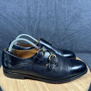 MEZLAN Mens 9M Dress Shoes Soft Black‎ Leather Lace Up Cap Toe Portofino